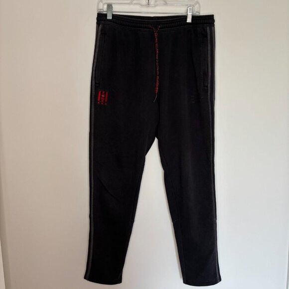 ADIDAS Manchester United Sweatpants Mens L Official Garment Black Red Drawstring - Picture 3 of 7